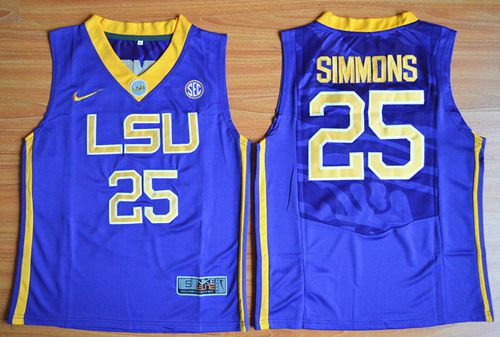 Tigers #25 Ben Simmons Purple Basketball Stitched Youth NCAA Jersey - Click Image to Close